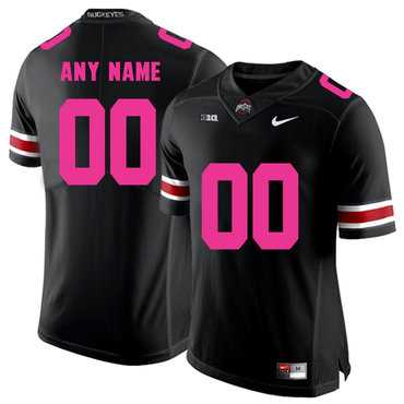 Mens Ohio State Buckeyes Black Customized 2018 Breast Cancer Awareness College Football Jersey